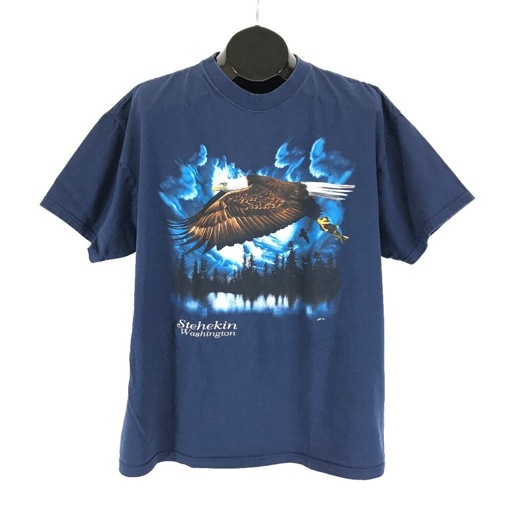 Vintage Hanes Bald Eagle Graphic Print T-Shirt Adult XL Cotton Washington '90s